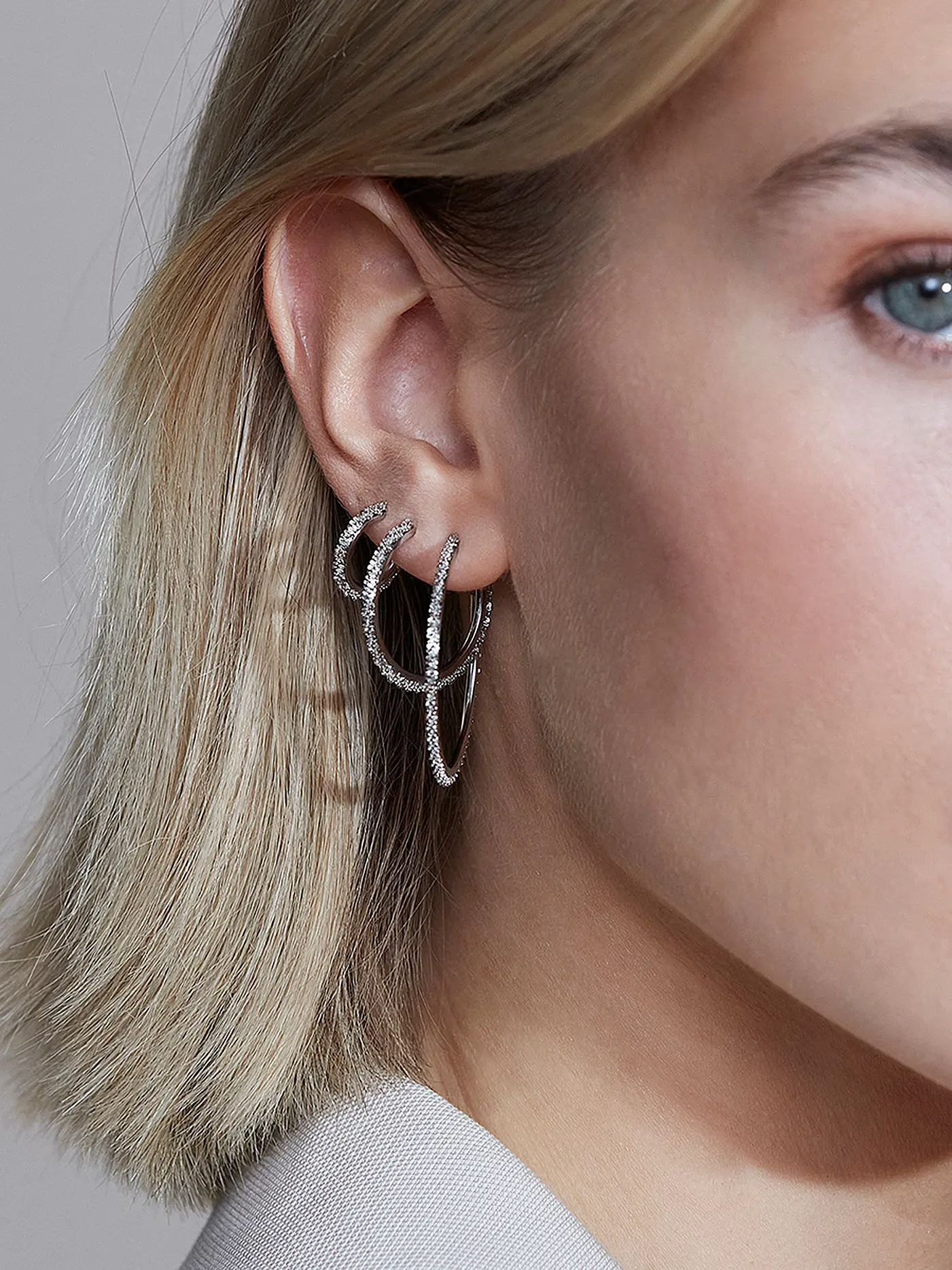 EDBLAD | Creolen TINSEL THIN CREOLES Small Gold | silber